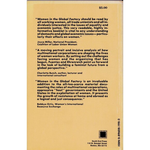Women In The Global Factory by Annette Fuentes & Barbara Ehrenreich Fascinating! - Picture 2 of 5
